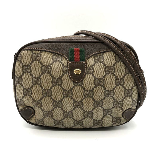 Gucci Old Gucci Shoulder Bag Pochette GG Supreme Sherry Vintage Brown Ladies