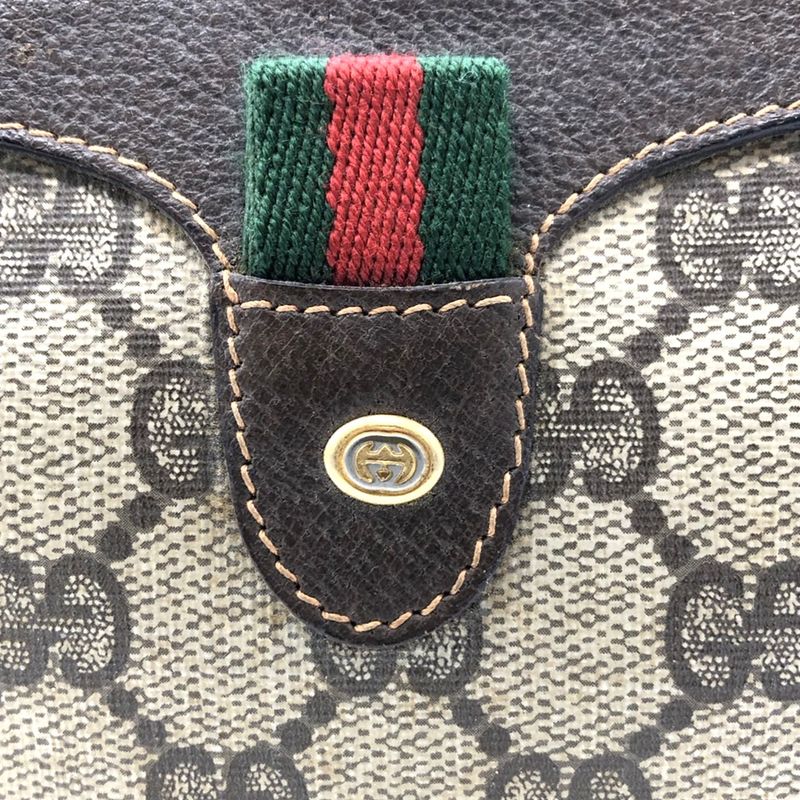 Gucci Old Gucci Shoulder Bag Pochette GG Supreme Sherry Vintage Brown Ladies