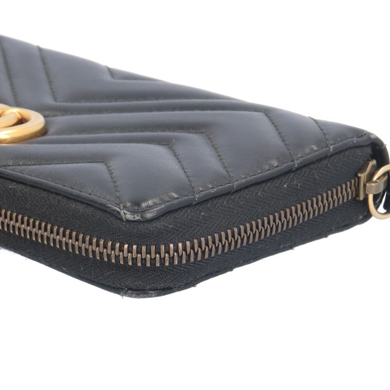 Gucci GG Marmont Long Wallet Leather 443123 Ladies Gucci Preowned Gucci