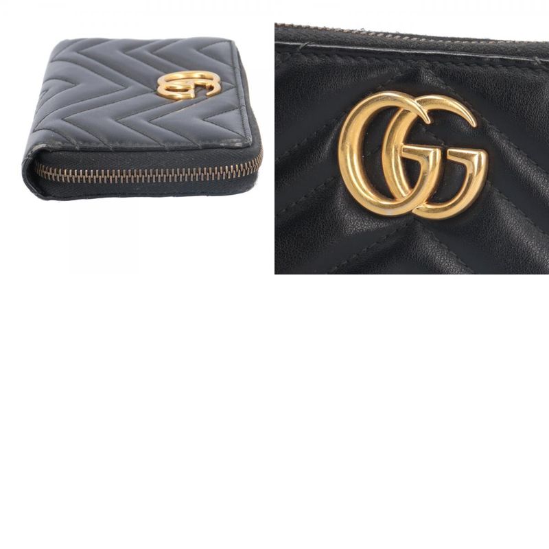Gucci GG Marmont Long Wallet Leather 443123 Ladies Gucci Preowned Gucci
