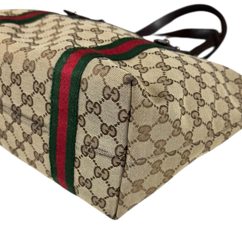 Gucci Sherry Line Tote Bag GG Canvas 137396 Beige Ladies Gucci Preowned Gucci