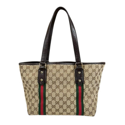 Gucci Sherry Line Tote Bag GG Canvas 137396 Beige Ladies Gucci Preowned Gucci