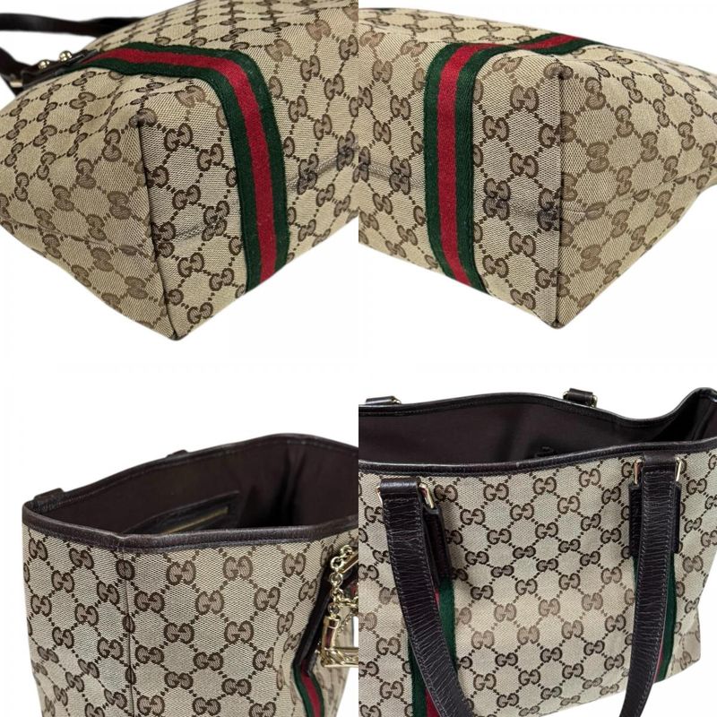 Gucci Sherry Line Tote Bag GG Canvas 137396 Beige Ladies Gucci Preowned Gucci