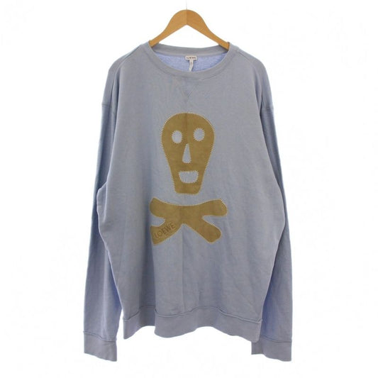 Loewe Sweatshirt Pullover Long Sleeve Crew Neck Skull XL Light Blue BM