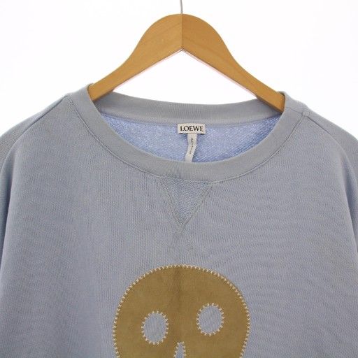 Loewe Sweatshirt Pullover Long Sleeve Crew Neck Skull XL Light Blue BM