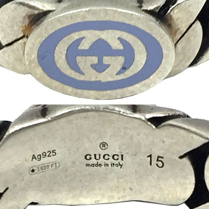 Gucci Ring Interlocking G #15 Ag925 Silver Antiqued Aq11694