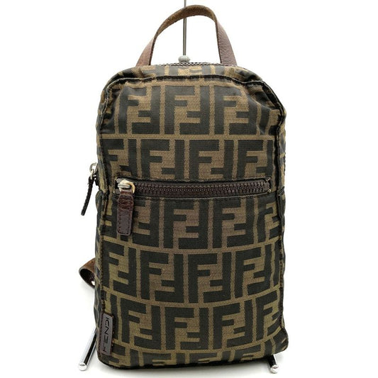 Fendi Zucca Backpack Sac Daypack Backpack Nylon Brown Women Men Vintage Fashion