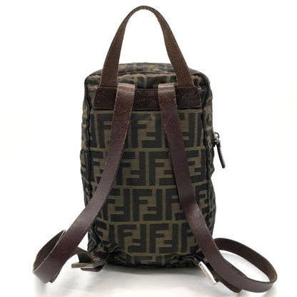 Fendi Zucca Backpack Sac Daypack Backpack Nylon Brown Women Men Vintage Fashion
