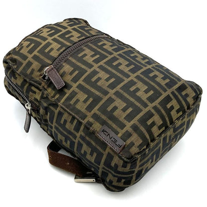 Fendi Zucca Backpack Sac Daypack Backpack Nylon Brown Women Men Vintage Fashion