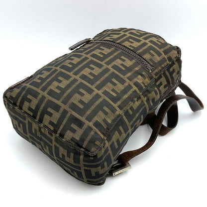 Fendi Zucca Backpack Sac Daypack Backpack Nylon Brown Women Men Vintage Fashion