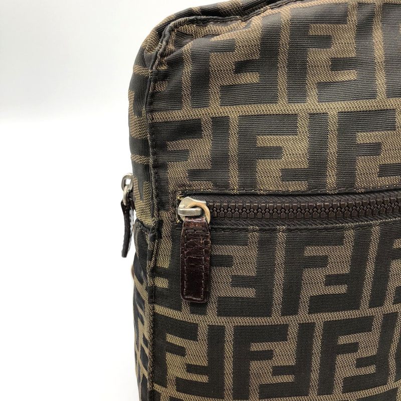 Fendi Zucca Backpack Sac Daypack Backpack Nylon Brown Women Men Vintage Fashion