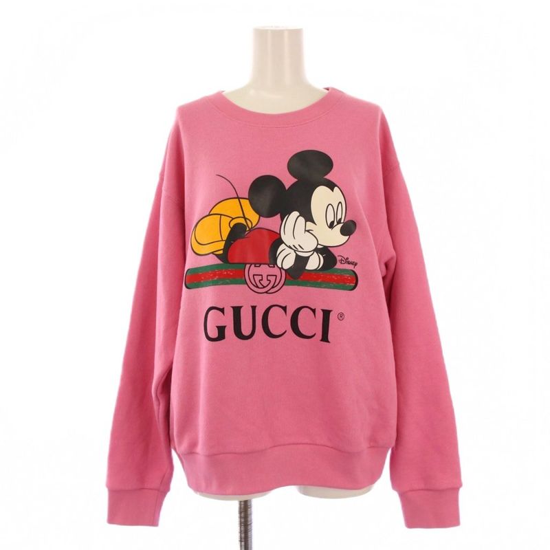 Gucci X Disney Mickey Sweatshirt Pullover Long Sleeve Print XS Pink 469250 BM