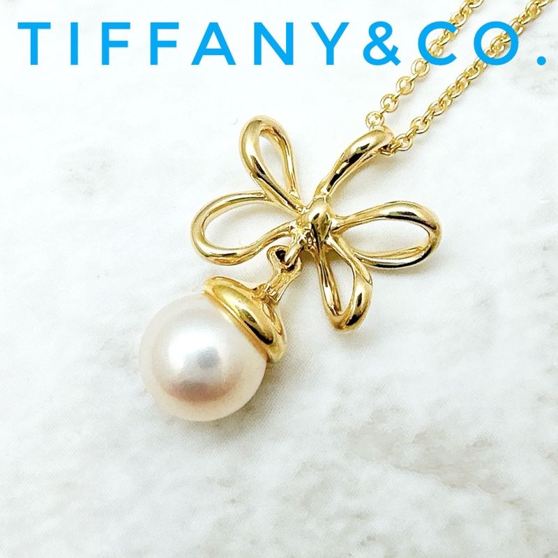 Tiffany & Co Wire Flower Pearl Yellow Gold Approx 45cm (17.72in) U