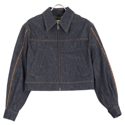 Fendi 23 Indigo Flf822 FF Logo Denim Jacket 40