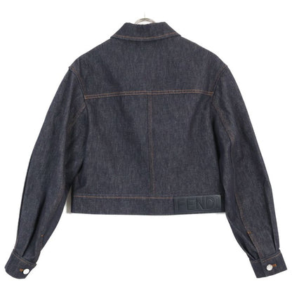 Fendi 23 Indigo Flf822 FF Logo Denim Jacket 40