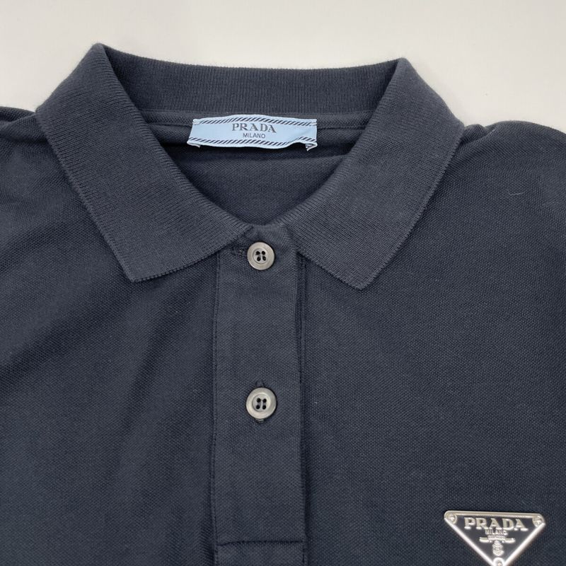 Prada 23 Navy Triangle Logo Dress 42