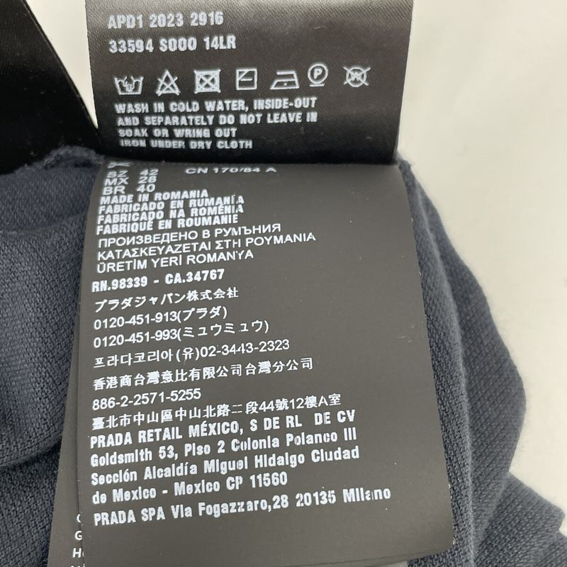 Prada 23 Navy Triangle Logo Dress 42