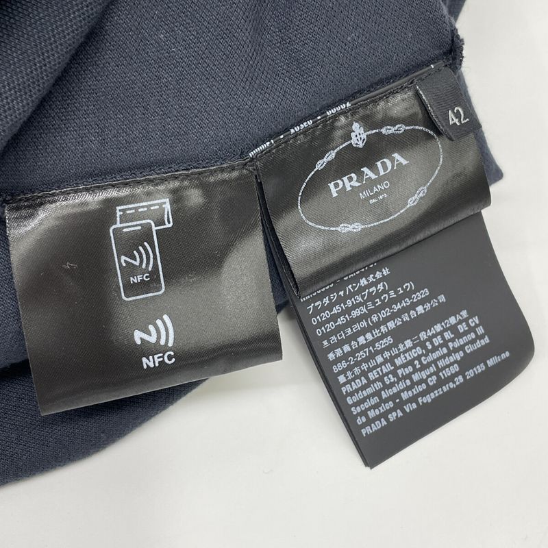 Prada 23 Navy Triangle Logo Dress 42