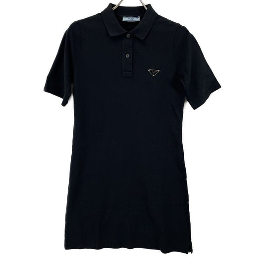 Prada 23 Navy Triangle Logo Dress 42