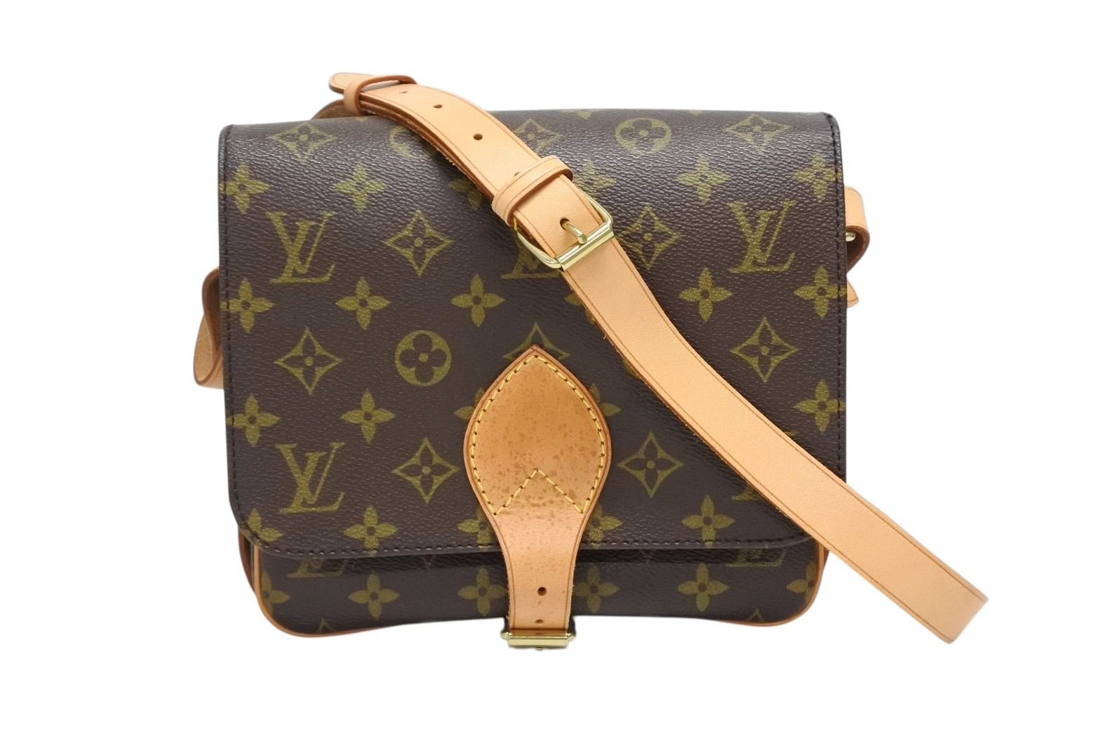 Louis Vuitton Cartouchiere MM Shoulder Bag Monogram Canvas Brown