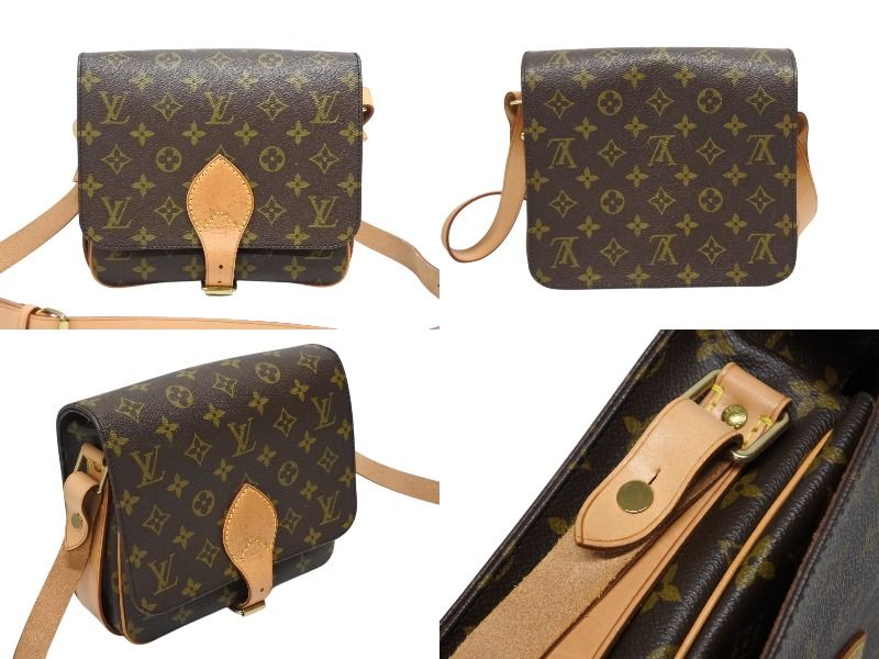Louis Vuitton Cartouchiere MM Shoulder Bag Monogram Canvas Brown — view 3