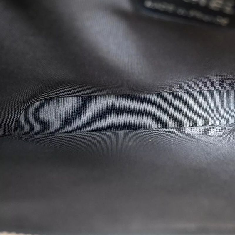 Chanel Handbag CC Coco Mark Polyester Silver Navy 35bs017