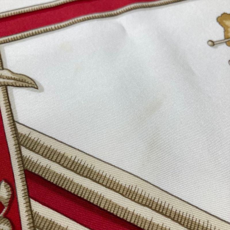 Hermes Carre 90 Caraibes Caribe Bird Scarf Silk Red Carre 90 Women