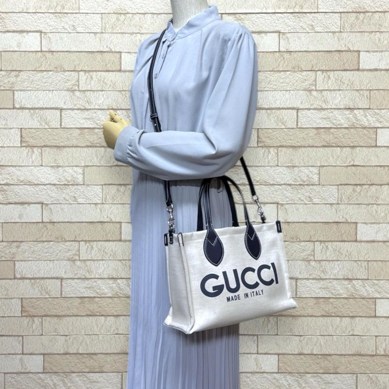 Gucci Printed Tote Mini Shoulder Bag Canvas 772144 Beige Women's Gucci Preowned