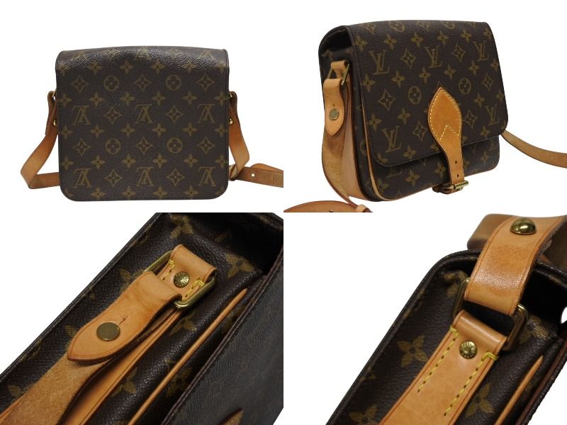 Louis Vuitton Cartouchiere MM Shoulder Bag Monogram Canvas Brown — view 3