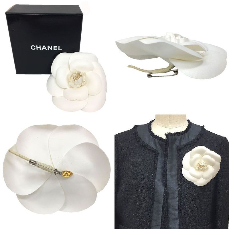 Chanel Camellia Corsage Flower White Aq11724