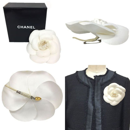 Chanel Camellia Corsage Flower White Aq11724