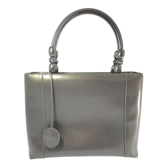 Christian DIOR Maris Pearl Mirror Calf Silver Hardware 2WAY Handbag Shoulder /