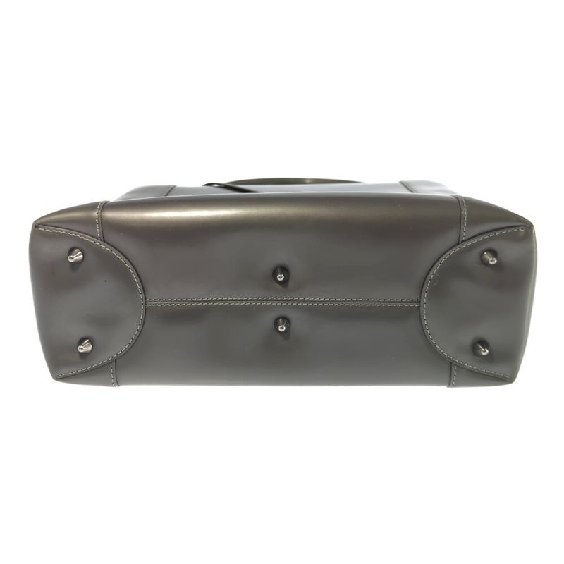 Christian DIOR Maris Pearl Mirror Calf Silver Hardware 2WAY Handbag Shoulder /