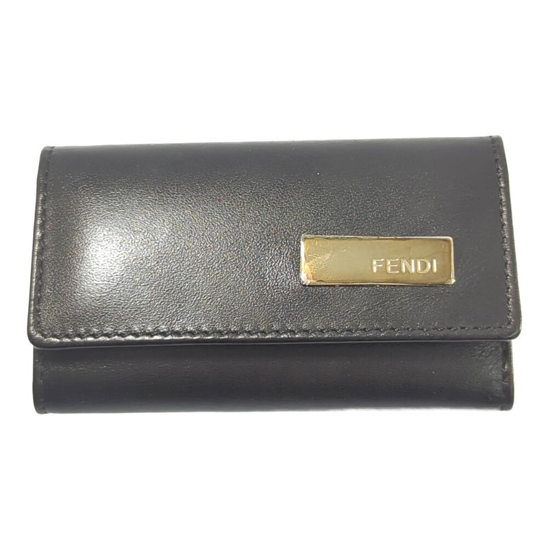 Fendi Logo Bar 6-stack Key Case /2261-101603-009/black/next-day Delivery