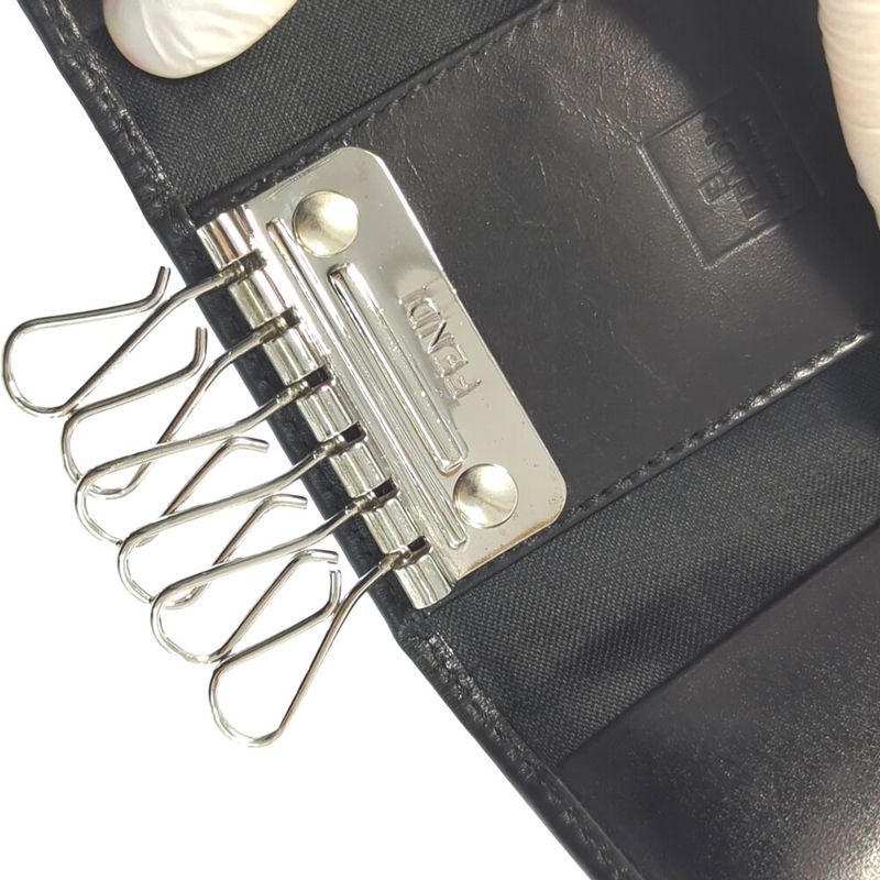 Fendi Logo Bar 6-stack Key Case /2261-101603-009/black/next-day Delivery