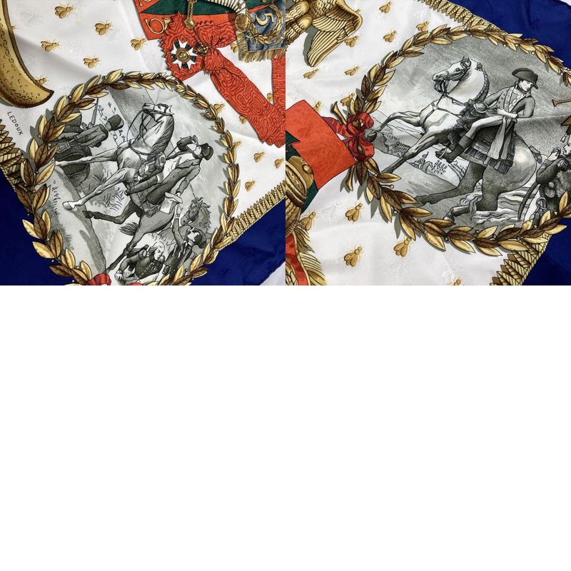 Hermes Carre 90 Napoleon Scarf Blue Ladies