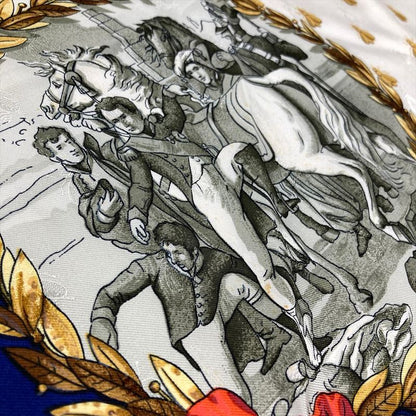 Hermes Carre 90 Napoleon Scarf Blue Ladies