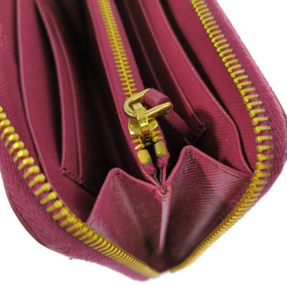 Prada Saffiano Round Zipper Long Wallet / 1m1157 / Pink / Next Day Delivery [ ]