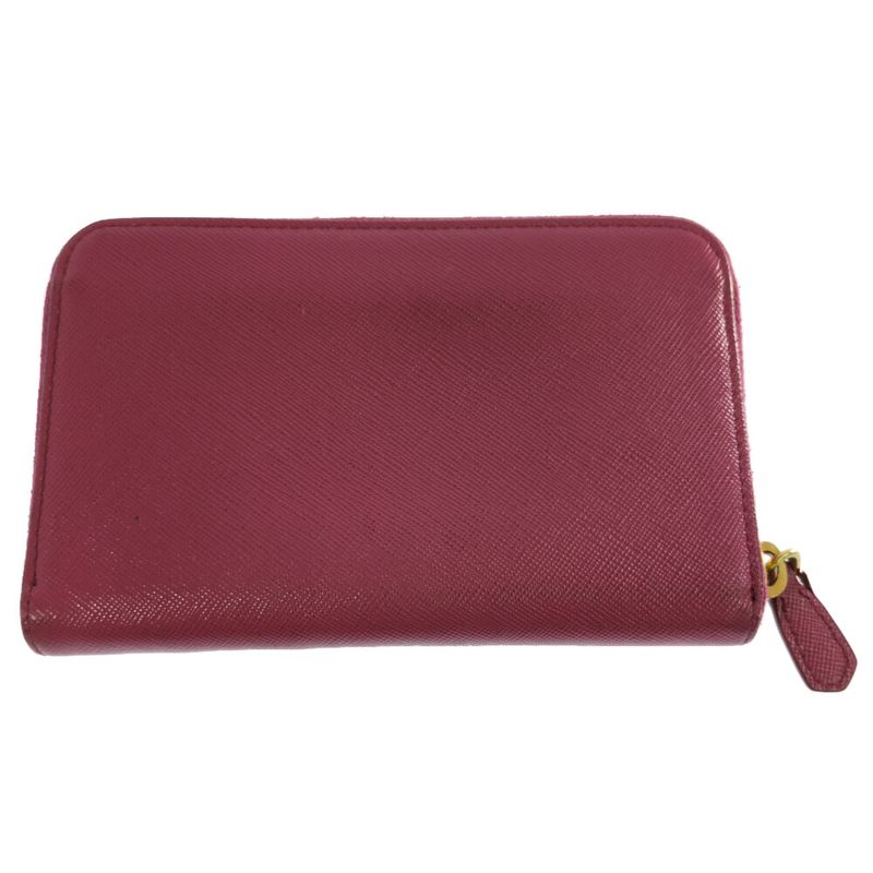 Prada Saffiano Round Zipper Long Wallet / 1m1157 / Pink / Next Day Delivery [ ]