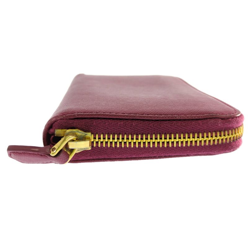 Prada Saffiano Round Zipper Long Wallet / 1m1157 / Pink / Next Day Delivery [ ]
