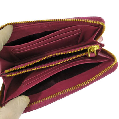 Prada Saffiano Round Zipper Long Wallet / 1m1157 / Pink / Next Day Delivery [ ]