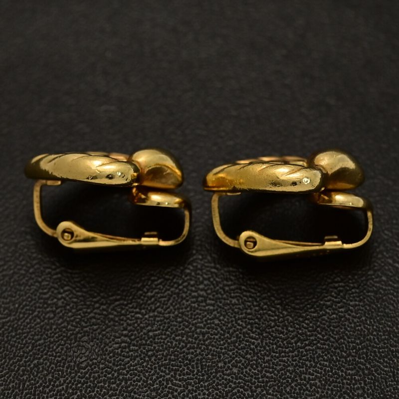 Christian DIOR CD Logo Heart Earrings / Alloy / Plated - 5.4g / Yellow / Next