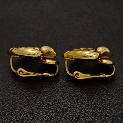 Christian DIOR CD Logo Heart Earrings / Alloy / Plated - 5.4g / Yellow / Next