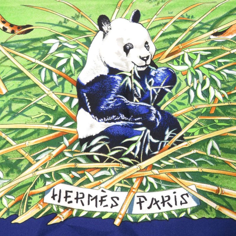 Hermes Carré 90 Sichuan Silk Navy Scarf 0124 Hermes