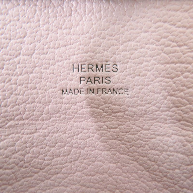 Hermes Bastia Verso Chevre Misol Bamboo/rose Darling Silver Hardware Engraved K