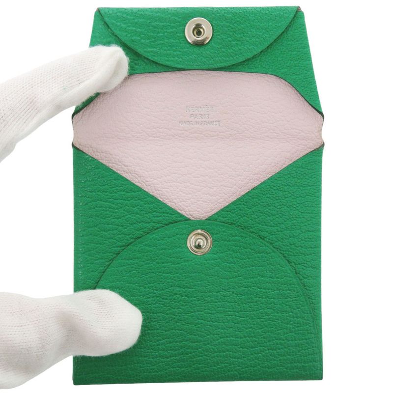 Hermes Bastia Verso Chevre Misol Bamboo/rose Darling Silver Hardware Engraved K