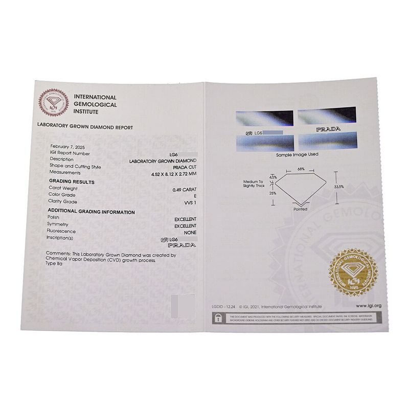 Prada 0.45ct / Prada Lab Grown / Heart And Triangle Motif / Nano Heart Diamond