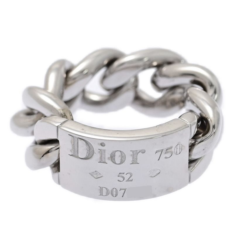 Christian DIOR Golmet Ring - Ring / 18k(wgnone)-13.3g/10.5/#50.5 /white Gold