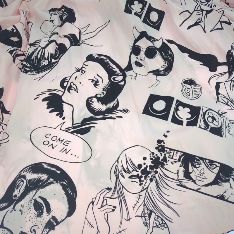 Prada Cartoon Print Pattern Waist Ribbon Cotton Sleeveless Dress / P36m9 S181