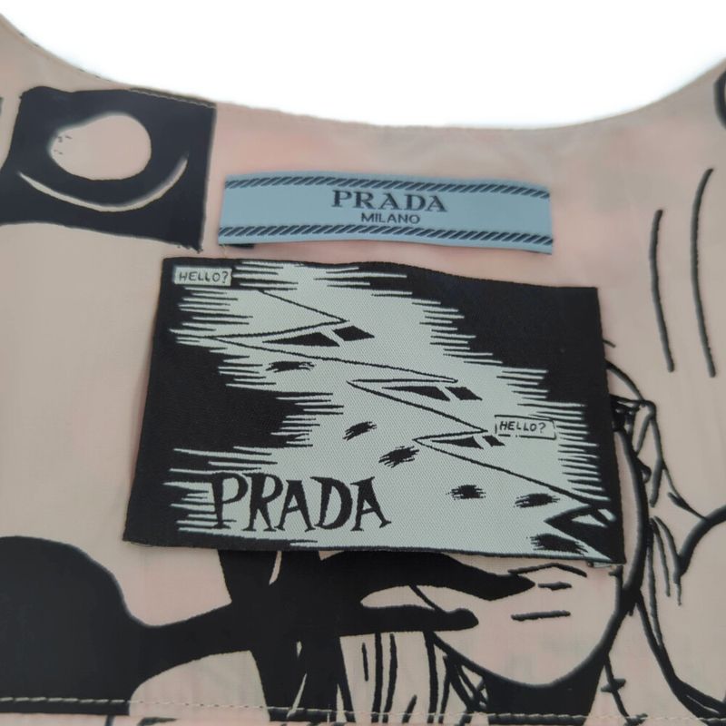 Prada Cartoon Print Pattern Waist Ribbon Cotton Sleeveless Dress / P36m9 S181